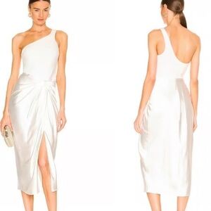 SOLACE London Ava Midi Dress white midi